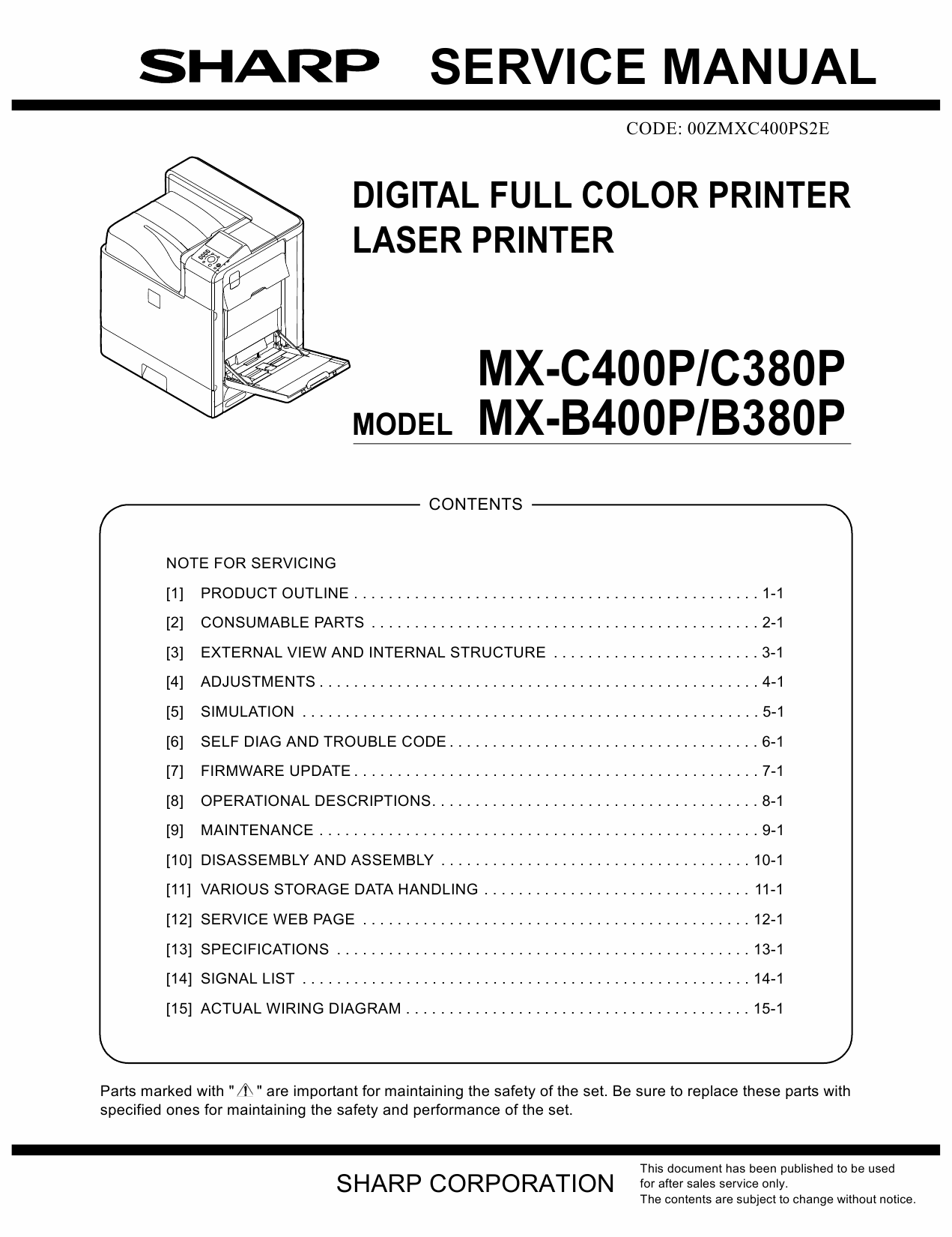 SHARP MX B400 B380 C400 C380 P Service Manual-1